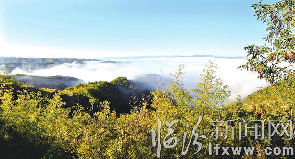吉縣人祖山景區(qū)出現(xiàn)難得一見的云海奇觀